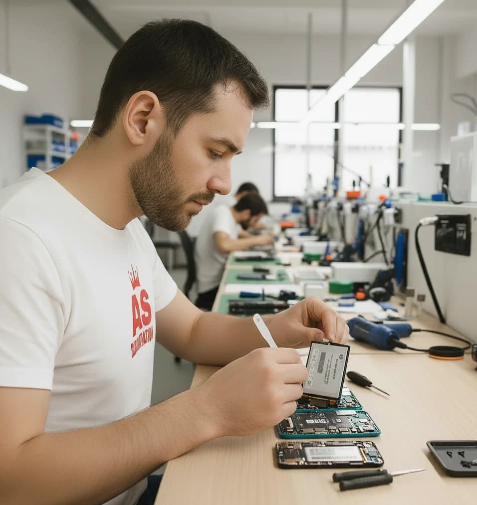 Remplacement batterie mobile - AS REPARATION Paris - Réparation professionnelle avant après